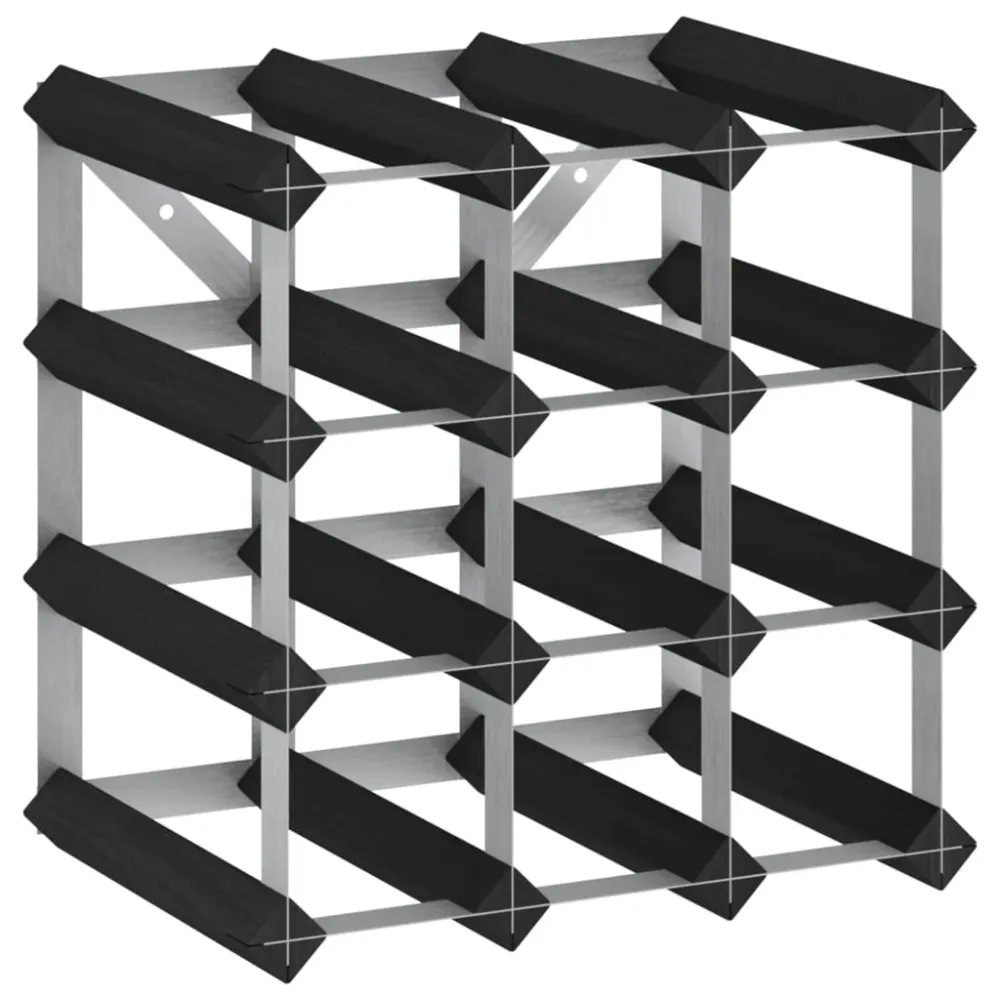 Vinreol Til 12 Flasker Massivt Fyrretræ Onyx 72