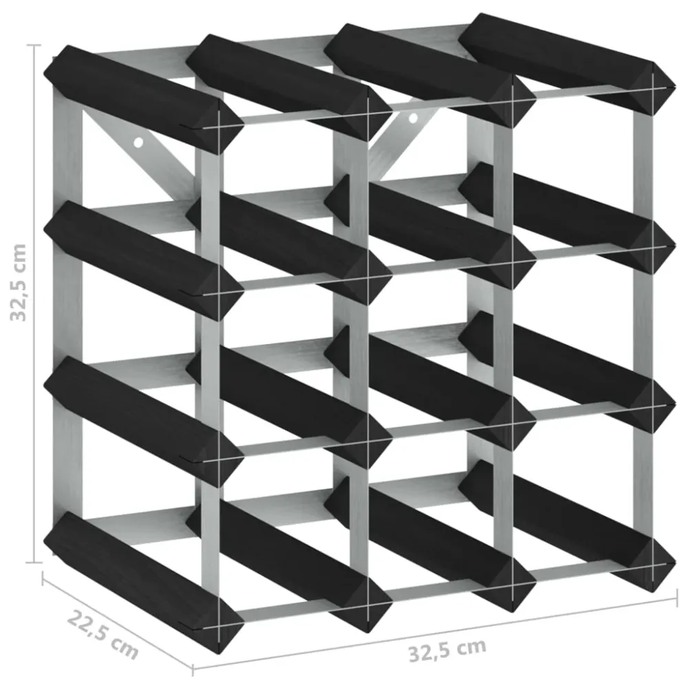 Vinreol Til 12 Flasker Massivt Fyrretræ Onyx 72