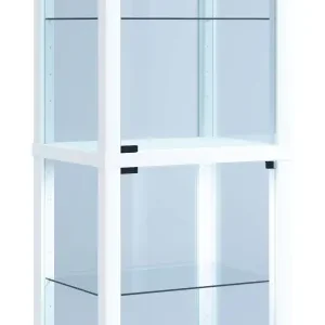 Vitrineskab i glas, 227 x 50 x 38 cm, snow
