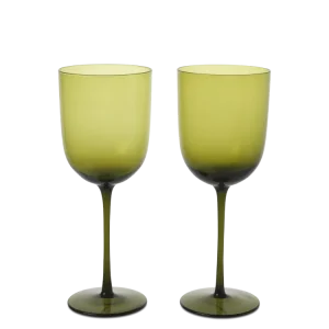 Host Cherry Wine Glasses - Set 2 - Moss Green