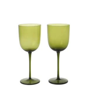 Host White Wine Glasses - Adjust 2 - Moss Green