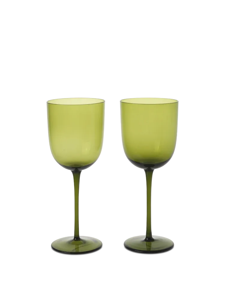 Host White Wine Glasses - Adjust 2 - Moss Green
