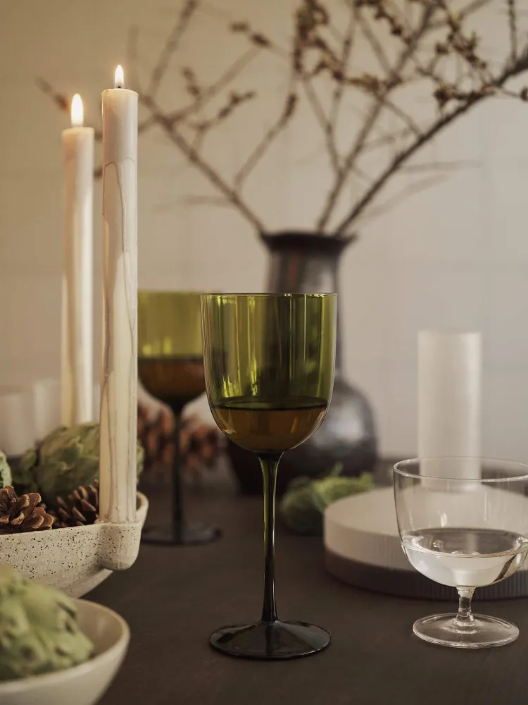 Host White Wine Glasses - Adjust 2 - Moss Green