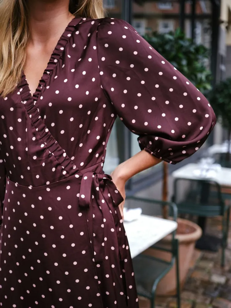 Neo Noir - Malinga Dot Dress 165909 - 682 - Wine