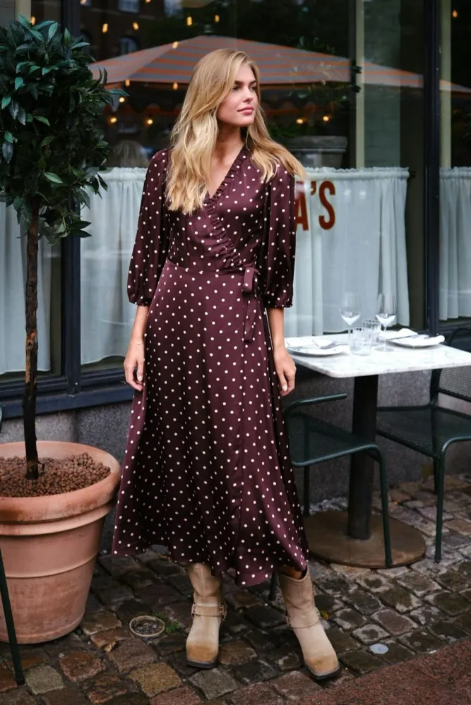 Neo Noir - Malinga Dot Dress 165909 - 682 - Wine