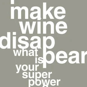 plakat: i make wine disappear what is your super power - battleship charcoal Professional Series 60