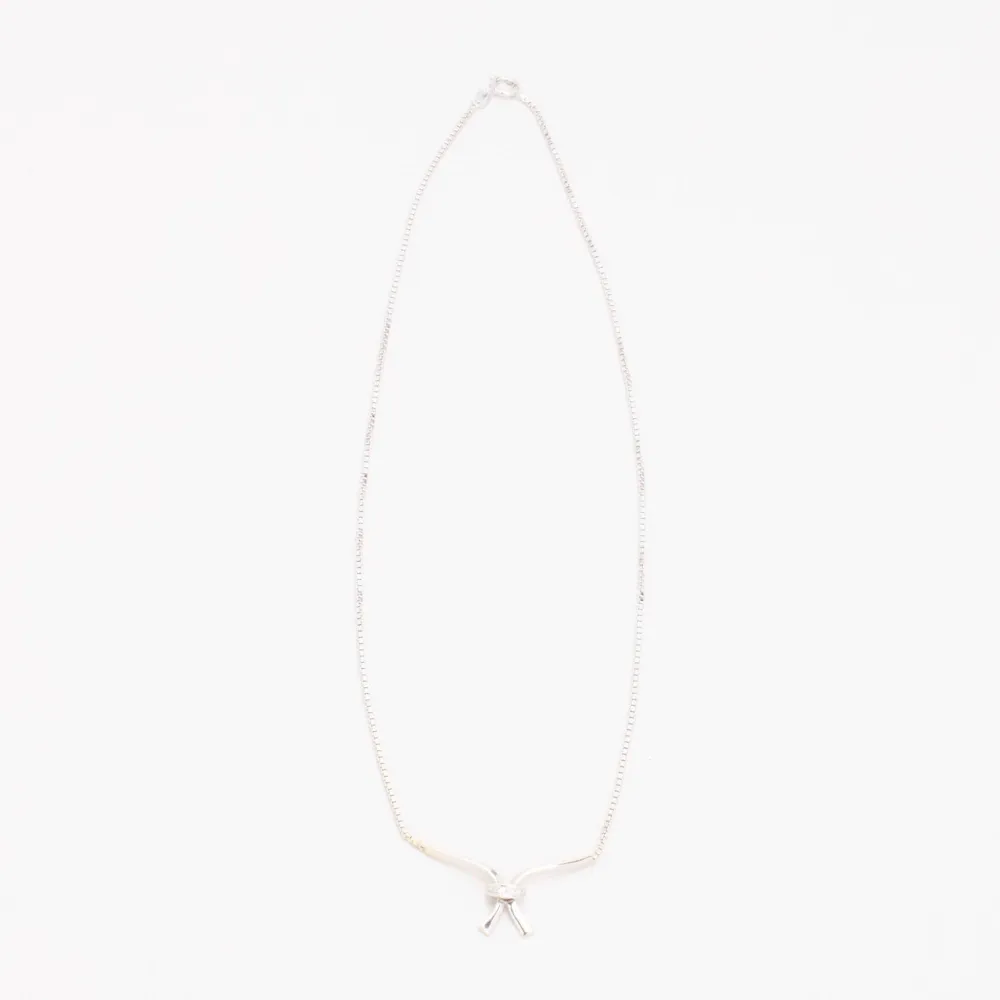 Venezia halskæde i 14K hvidguld med en diamant (0.01 ct), 43 cm, 5.42 g